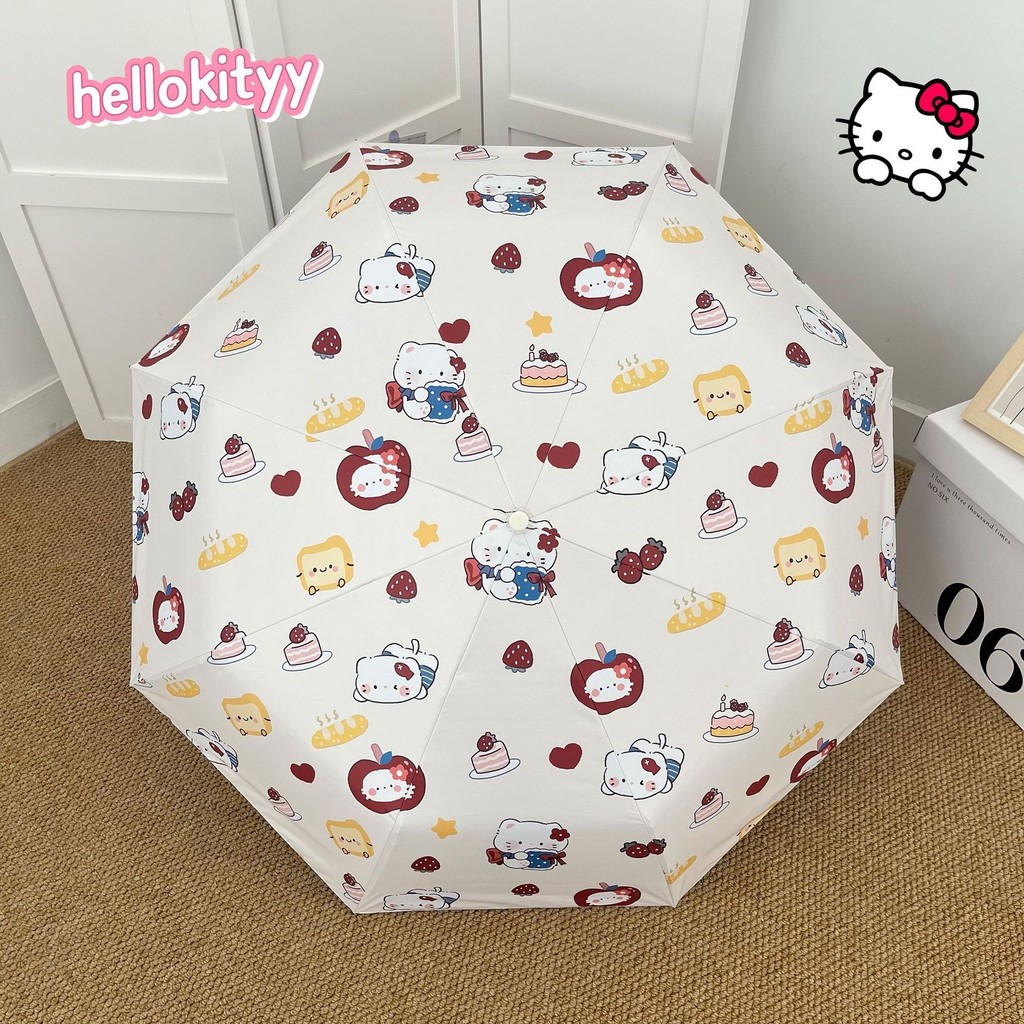 Ô Hello Kitty Hello Kitty Hello Kitty Ô Gấp Ô Chống Nắng Di Động Mưa Hoặc Mưa Ô Công Dụng Kép Ô Nhỏ 