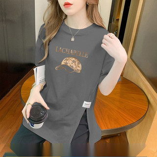 [Hàng có sẵn] [Cotton] Vải chất lượng cao Plus Fat Slimer Look Size lớn Mùa hè 2024 Phong cách mới Áo thun Cotton ngắn tay dáng rộng vừa phải