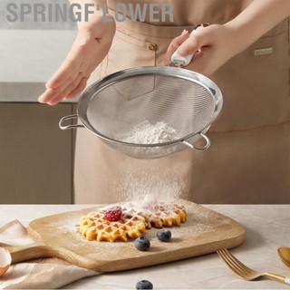 SpringF'lower Dụng cụ lọc lưới mịn dễ dàng làm sạch Dụng cụ lọc đa năng bằng thép không gỉ có thể treo di động có tay cầm để nướng bột