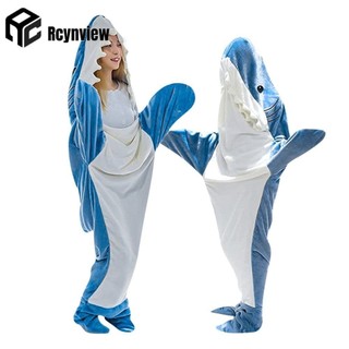 Áo liền quần Động Vật Onesies Cần Ấm Áp Vui Nhộn Và Dễ Thương Onesies Flannel Cá Mập Loungewear Flannel Áo liền quần Xu Hướng Xanh Trắng Quà Tặng Độc Đáo Cho Trẻ Em Túi Ngủ Chăn Nóng