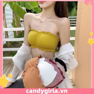 ✳Candy Quây Áo Lót Ren Xù Lông Ba Ngực Không Có Vòng Thép Áo Ngực Ống Mềm Một Mảnh Chống Trơn Trượt Và Vô Hình Áo Quấn Chống Đi Bộ Quấn Đẹp Lưng Áo Ngực Trơn Trượt Đồ Lót Một Mảnh Girla.vn