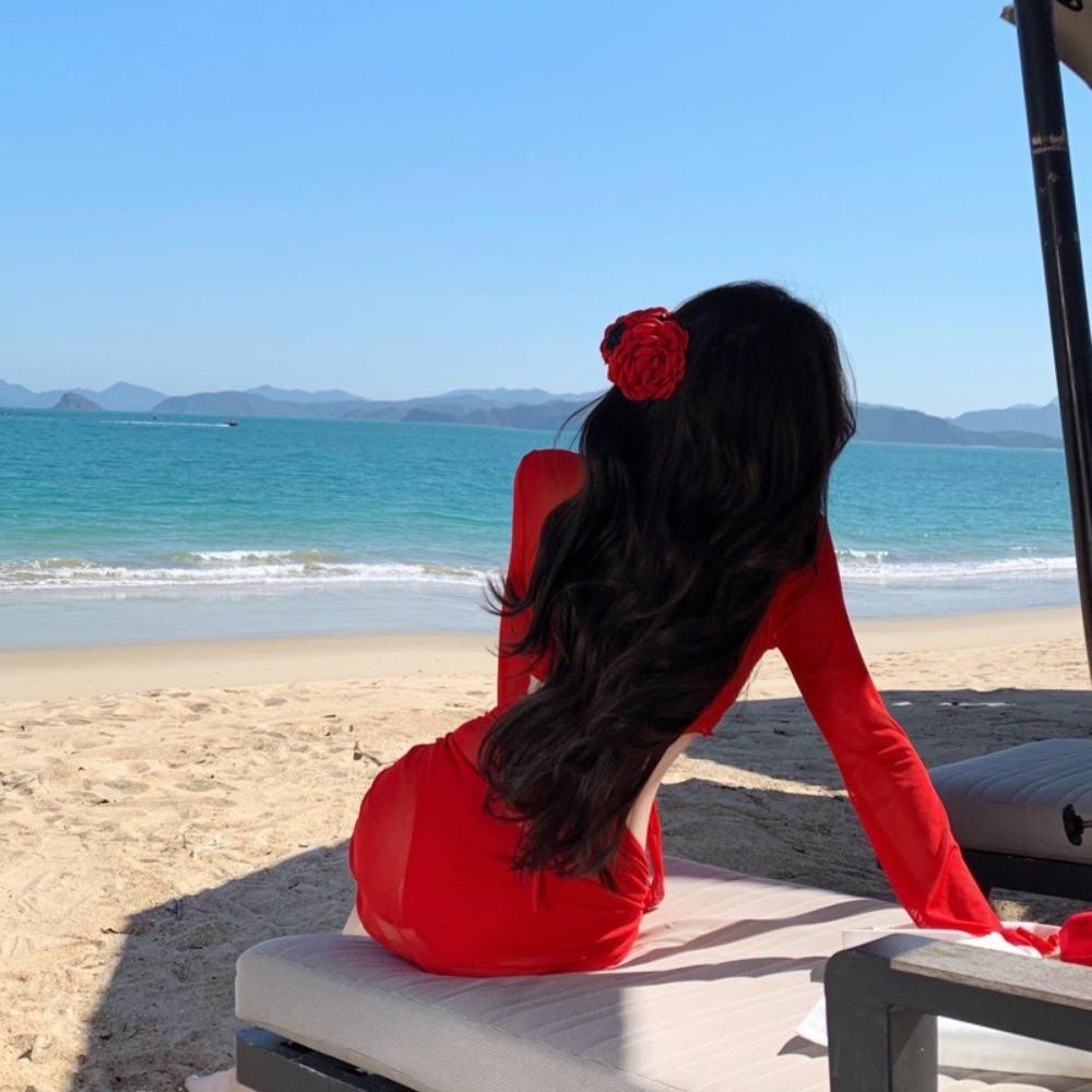 RICH-THEY Đồ Bơi Bikini Đỏ  Thời Trang Gợi Cảm Mới Bộ Đồ Bơi Xẻ Bốn Mảnh | BigBuy360 - bigbuy360.vn