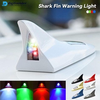 Digifounder Ô Tô Năng Lượng Mặt Trời Vây Cá Mập Ăng Ten LED Cảnh Báo Đuôi Đèn 8 LED Mái Tự Động Trang Trí Đèn Flash Chống Tắc H7Y3