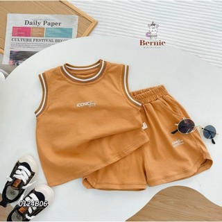  Set bộ ba lỗ chất liệu cotton siêu mát và thấm hút mồ hôi, áo ba lỗ viền cùng quần short cho bé từ 9-25kg 0124B06