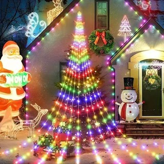 Đèn trang trí Giáng sinh Đèn dây ngoài trời Cây Topper LED Thác nước Đèn dây ngoài trời cho ngày lễ Giáng sinh Tiệc cưới Năm mới