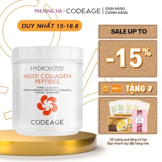Bột collagen tổng hợp giúp trẻ hóa da Codeage Hydrolyzed Multi Collagen Peptides 567g
