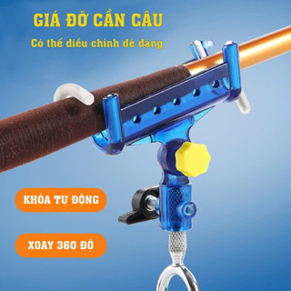 Chống Cần Câu Tay Kim Loại Cao Cấp Xoay 360 Độ Chống Rỉ Tự Khóa Đa Năng