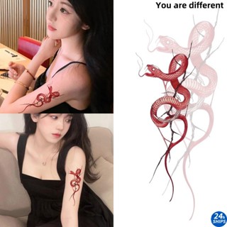 Hình xăm hình con rắn phốt pho đỏ hình xăm cô gái dễ thương cánh tay hình xăm chống thấm nước Nhãn dán hình xăm kéo dài trong 7 ngày da nhãn dán tạm thời hình xăm giả