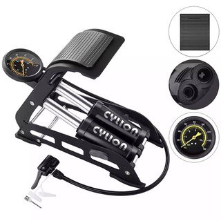 Bơm hơi chính hãng cylion,bơm hơi đạp chân 2 pitton có đồng hồ đo áp suất chuyên dụng cho ô tô xe máy,xe đạp loại cực kh