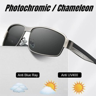 Thương Hiệu Thời Trang Cổ Điển Photochromic Kính Mát Khung Kim Loại Nam Lái Xe Nam Kính Chống Nắng Kính Mắt UV Chặn Sang Trọng