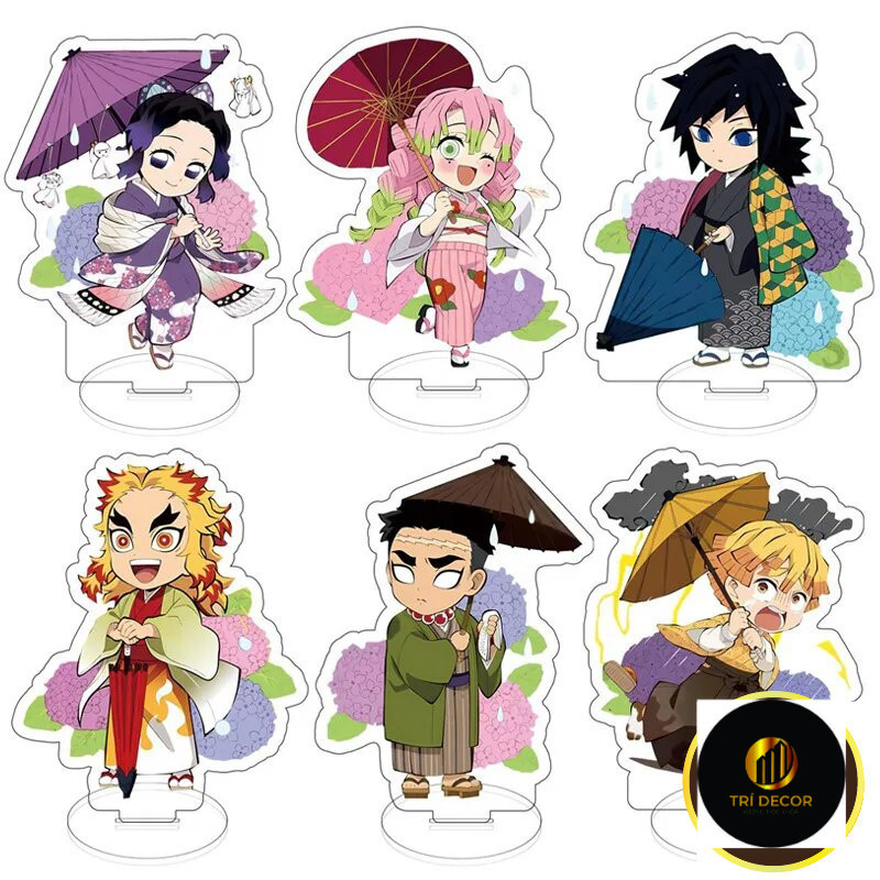 Mô hình Standee Anime Demon Slayerz Kochou Shinobu Kanroji Mitsuri Tomioka Giyuu Phụ kiện  - ĐH