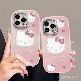 Vỏ bảo vệ điện thoại di động mạ điện chất lượng cao Hồng Tim Hello Kitty, tương thích iPhone 11, iPhone 12, iPhone 13, iPhone 14, iPhone 15 Pro Max, iPhone 7 Plus, iPhone 8 Plus, iPhone 11 Pro, iPhone 13 Pro, iPhone X, iPhone XR, iPhone