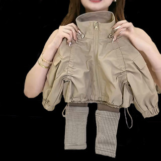 [Thu Đông Hàng Mới Về] Bộ Đồ Mùa Thu Bé Gái Ấm Áp Thoải Mái Áo Khoác Bé Gái Mùa Xuân Thu Phù Hợp Với Quần Áo Trẻ Em Nữ Phong Cách Mỏng Thời Trang Quần Legging Màu Cà Phê Bộ Đồ Hai Mảnh