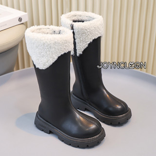  Giày bé gái JOYNCLEON Giày bốt dài trẻ em phong cách thu đông Giày bốt da cao đùi mùa đông và công chúa thời trang cashmere 