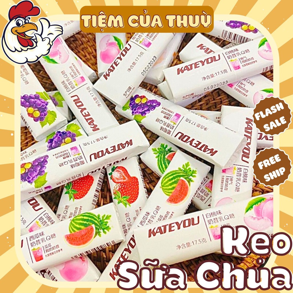 Kẹo Sữa Chua Hoa Quả Các Vị Nội Địa , Kẹo Mềm Trái Cây Thanh 17G, đồ ăn vặt nội địa, Tiệm ăn vặt Thuỳ Bùi