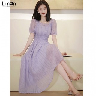 Đầm Chiffon Ngắn Tay Cao Cấp Thời Trang Mùa Hè Pháp Cổ Điển