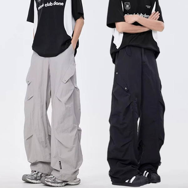 【M-5XL】Quần ống rộng túi hộp Quần dù ống rộng quần ống rộng túi hộp quần baggy