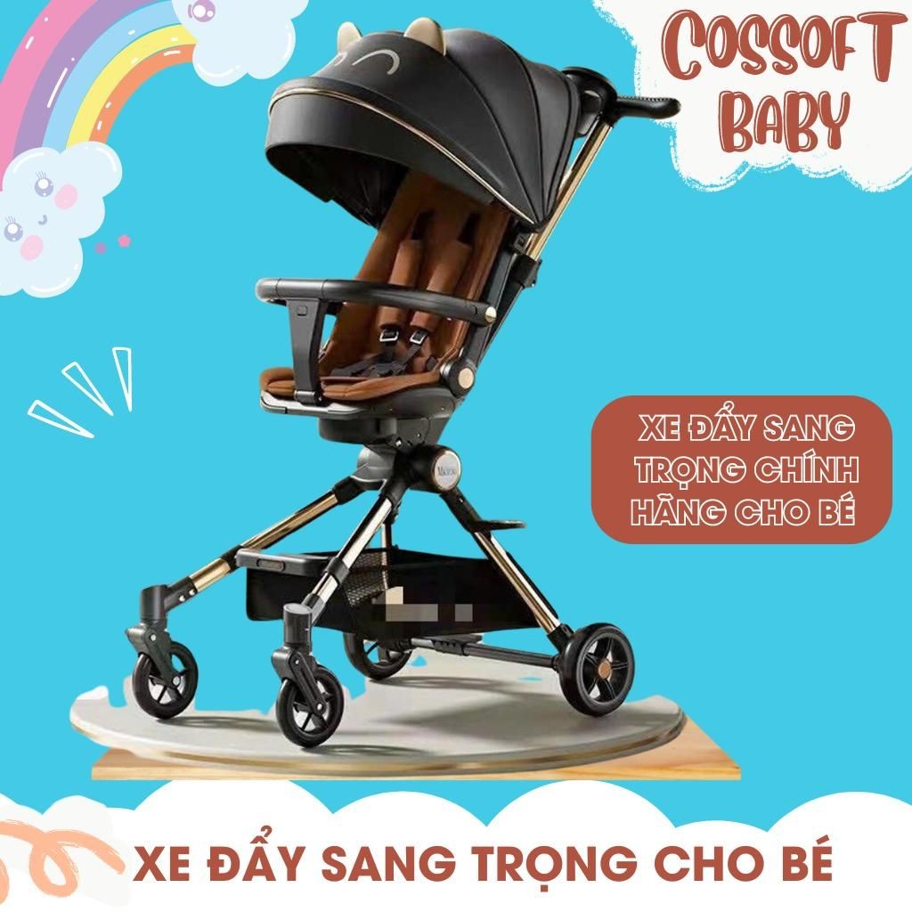 Xe đẩy K8 mẫu mới có bàn ăn dặm và vô lăng nhạc cho bé_Cossoft