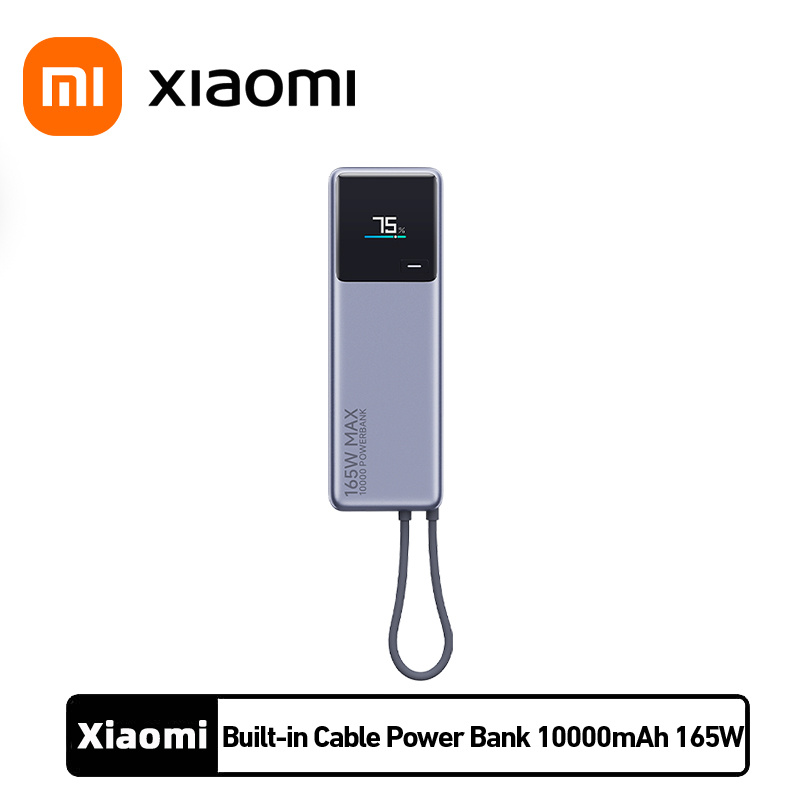 Sạc dự phòng cáp tích hợp Xiaomi 10000mAh 165W PB1165MI Màn hình LED Bộ sạc di động cho Xiaomi 14 Pr