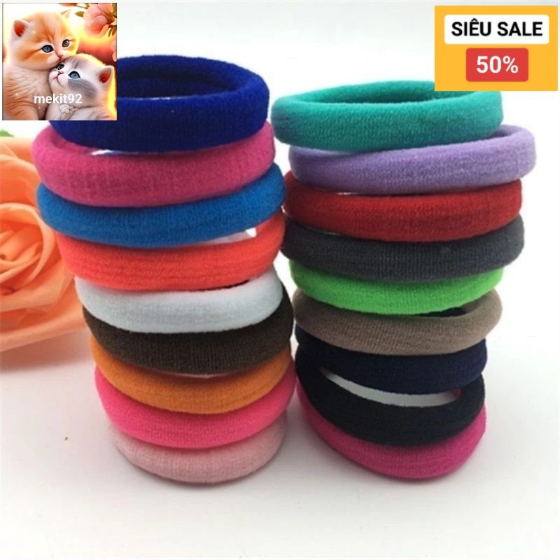 COMBO 10 - Dây cột tóc thun co giãn nhiều màu cute