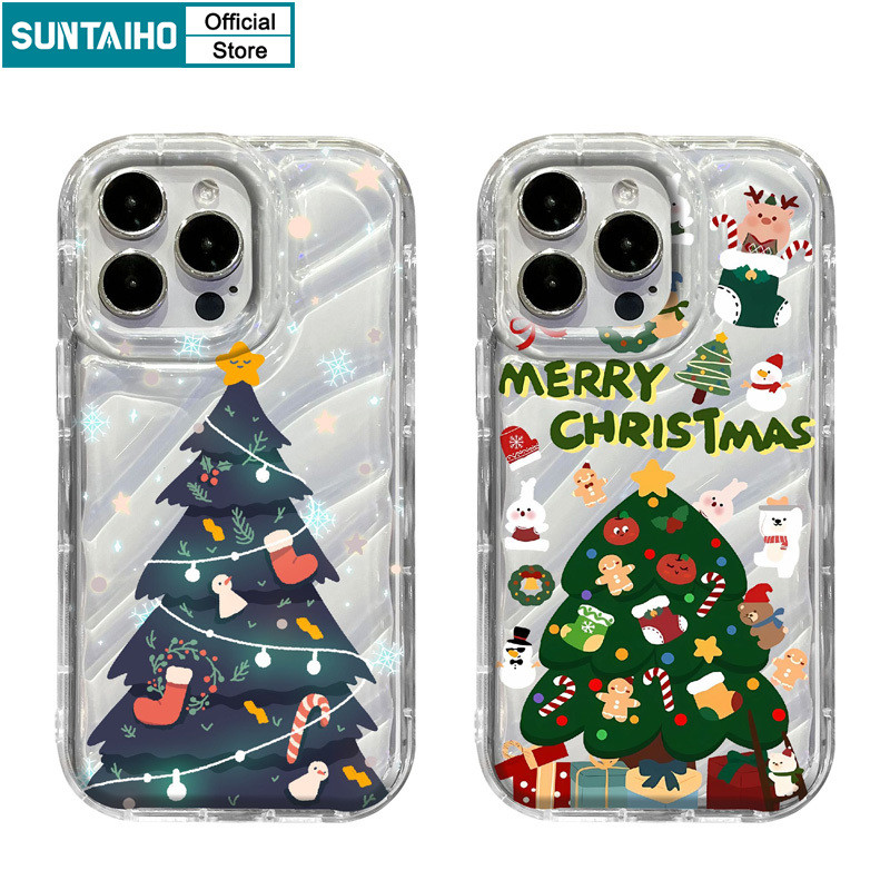 Suntaiho Ốp lưng Iphone Đẹp trong suốt in hình thời trang Độc Đáo Vỏ Điện Thoại Họa Tiết Giáng Sinh Vui Vẻ TPU Mềm Cao Cấp Chống Sốc Cho Iphone 16 15 14 12 13 11 Pro Max IP 7 8 Plus Iphon X Xs XR Xs Max Ốp Lưng