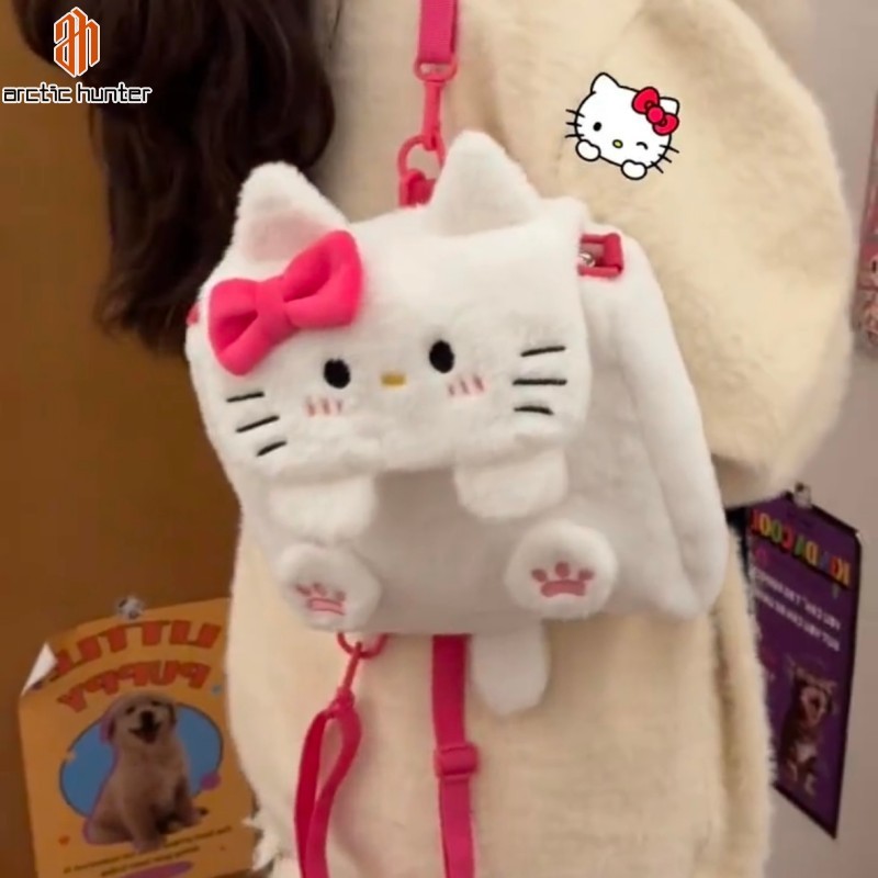 Arctic Hunter Ba lô sang trọng Kitty dễ thương mới Cô gái xinh đẹp mọi thứ ba lô học sinh