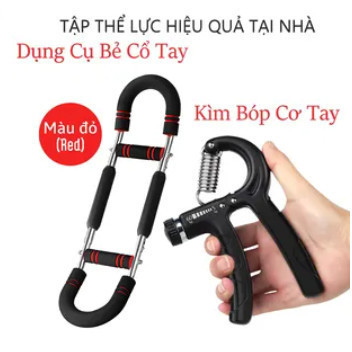 [MALL] - BG-  COMBO tập tay tại nhà  Kìm Tập Cơ Tay Chữ U  (đỏ) và Kìm Bóp Tay Không đếm số