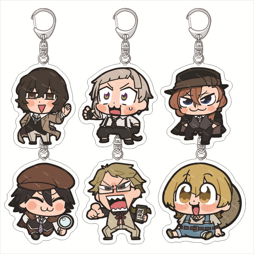 Bungou Đi Lạc Chó Acrylic Móc Khóa Atsushi Nakajima Dazai Osamu Nakahara Nakai Kamika Acrylic Mặt Dâ