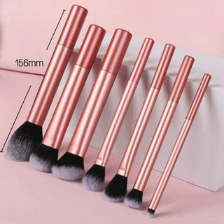 Bộ cọ trang điểm ống nhôm dài 8 bộ phấn má hồng viền mắt Dụng cụ làm đẹp tóc mềm mại