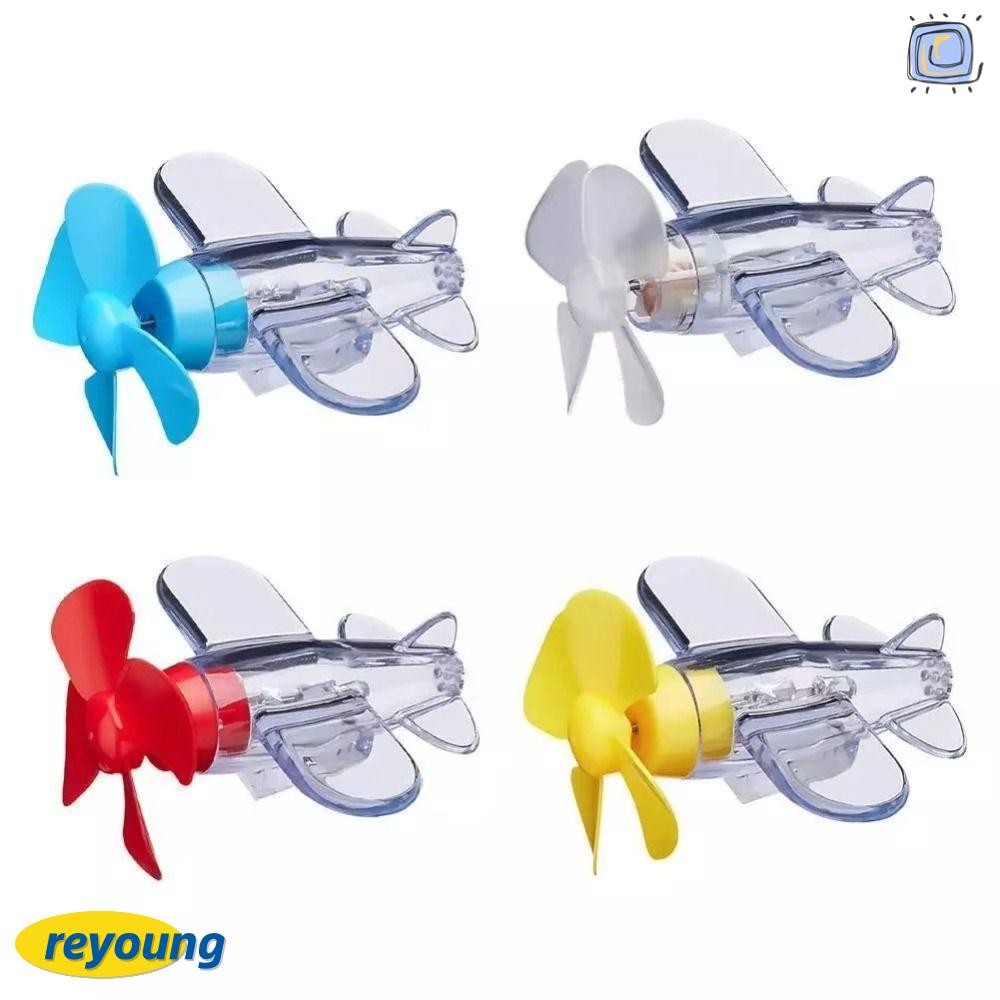 Máy bay đèn LED REYOUNG, Đèn LED Đỏ Xanh Vàng Trong Suốt Máy Bay Phát Điện Gió, Máy Bay Nhựa Trang T