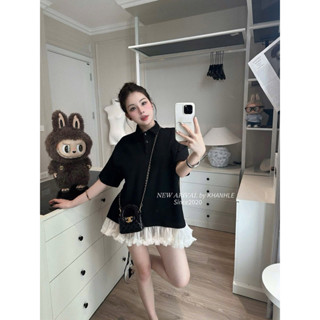 Váy Đầm  Polo Dáng Babydoll Mix Đuôi Lưới, Váy Polo Cộc Tay Dáng Ngắn Cá Tính 2 Màu Xám Đen Zinna Store