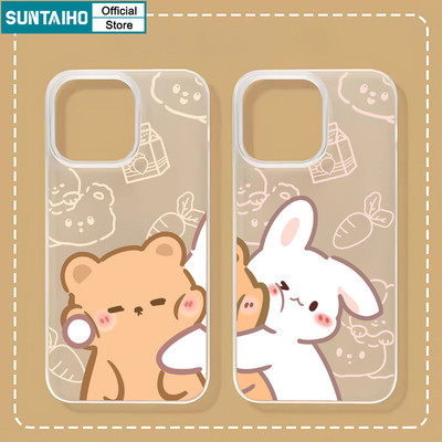 Ốp Điện Thoại Suntaiho Cặp Đôi Thú Cưng Dễ Thương Trong Suốt Mờ Mềm Cao Cấp Chống Sốc Cho iPhone 11 12 13 14 15 16 Pro Max IP 7 8 Plus Iphon X XS XR Xs max