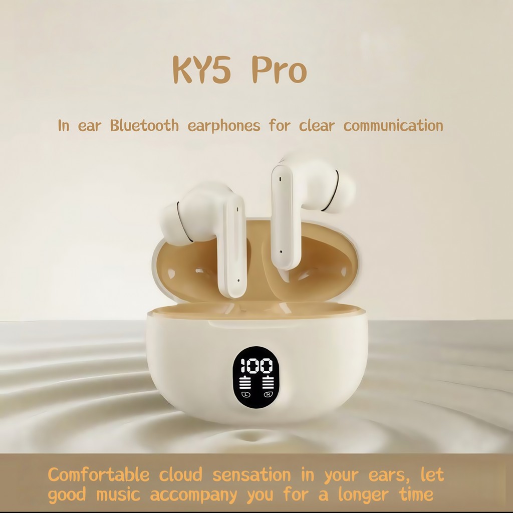 KY5 Pro: Tai nghe Bluetooth không dây có màn hình tình trạng pin và điều khiển cảm ứng thông minh Bl
