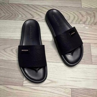  Dép da quai ngang nam có size 44 và size 49 Manzada da bò cao cấp fullbox Mã 003 Slipper DéP Cao Su Đồng depda 
