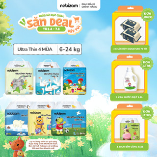 Combo 4 Bịch Tã/Bỉm Quần NABIZAM ULTRA THIN 4 Mùa Mỏng Mềm Hơn, Thấm Hút Nhanh Hơn Size Cho Bé 6-24kg