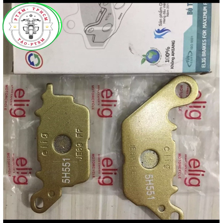 Bộ bố dĩa( má phanh) trước xe Exciter 150/ Sirius Fi/Aczuro hiệu Elig