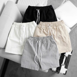  Quần Đùi Nam Trắng Kaki Lưng Thun DOLARO Cao Cấp Quần Short Nam Ngắn Mặc Nhà Dáng Cộc Thể Thao Phong Cách Boy Phố 