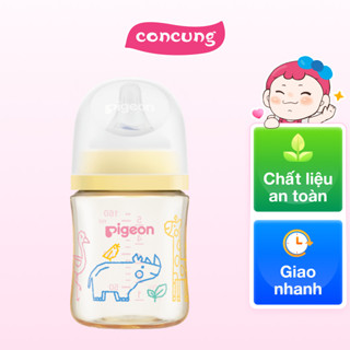 Bình Sữa Pigeon PPSU Softouch Baby-Friendly World 160ml, muông thú SS)