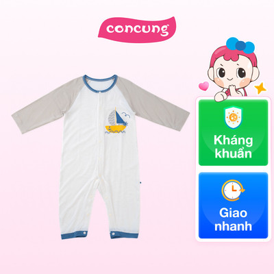 Bodysuit tính năng dài, vải modal Bst Thiên nga Animo BMC822086 (3-6M,Xanh)