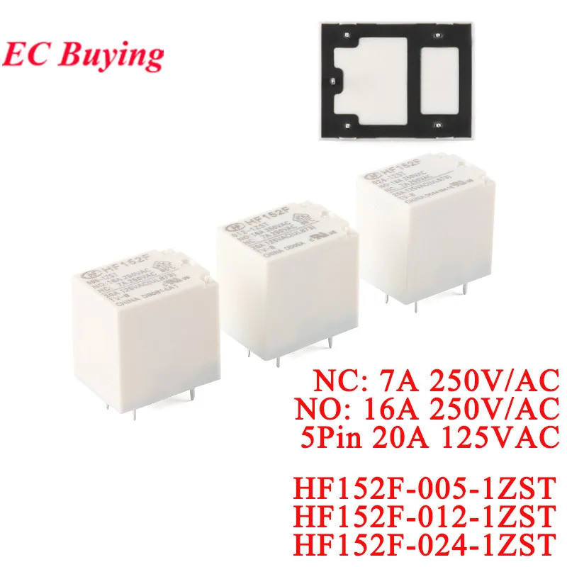 EC buying 5 Cái / 1 Rơle công suất cao HF152F HF152F-005-1ZST HF152F-012-1ZST HF152F-024-1ZST DC 5V 