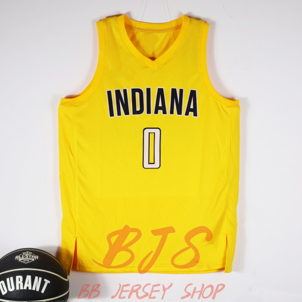 Áo bóng rổ nam jersey phong cách retro đội Pacers, màu vàng nóng, thấm hút mồ hôi nhanh