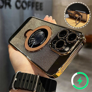 Ốp lưng làm mát kim loại sang trọng iPhone 15 Pro Max Plus Ốp lưng iPhone 13 12 Pro Max Ốp lưng iPhone 11 14 Pro Max có vỏ bảo vệ ống kính máy ảnh từ tính có chân đế Vỏ cứng chống sốc