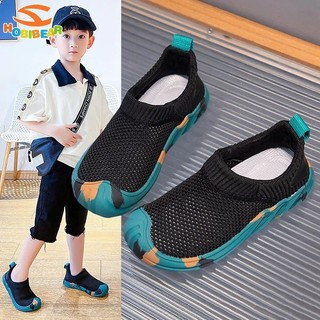 Hobibear / / Giày thể thao trẻ em xuân thu mới bé gái bay dệt lưới thoáng khí giải trí lưới giày
