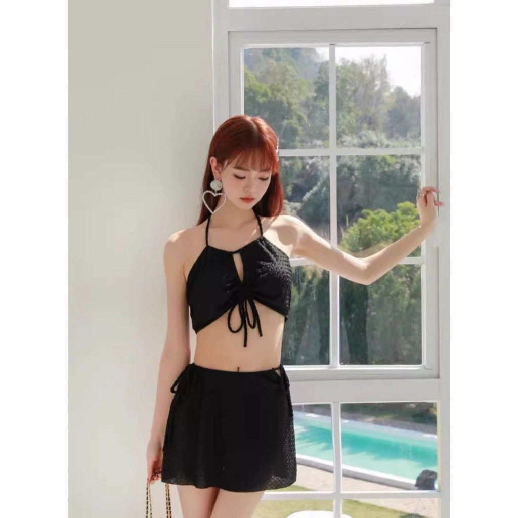 Set bộ đồ bơi bikini áo tắm ba chi tiết có đệm ngực thiết kế cổ yếm buộc dây gợi cảm HMH BKN46 | BigBuy360 - bigbuy360.vn