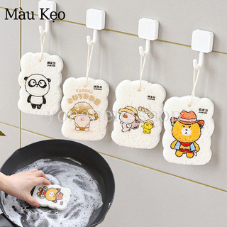 Miếng Bọt Biển Rửa Chén Bằng Bột Cotton Họa Tiết Hoạt Hình Dễ Thương