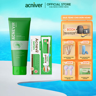 Combo Sữa Rửa Mặt Và Kem Hỗ Trợ Ngừa Mụn Bọc Mụn Sưng Acnevir Santafa