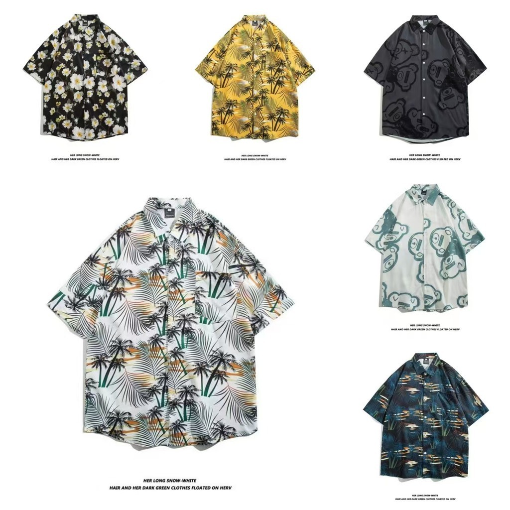 M-3XL Nam Retro Hoa Hawaii Áo Sơ Mi Nam Tay Ngắn M-3XL 100 Phong Cách