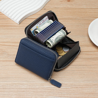 Đa Năng Chính Hãng Da Organ Đựng Thẻ Đựng Thẻ RFID Da Bò Túi Đựng Tiền Xu Nam Nữ Nhiều Thẻ Ví Đựng Tiền Xu