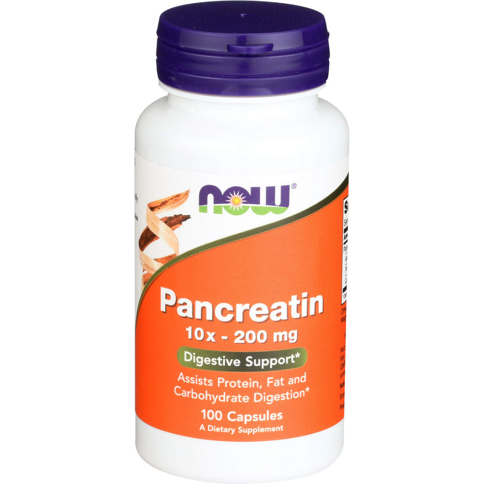 Now Foods Pancreatin 200 mg, 100 Viên nhộng