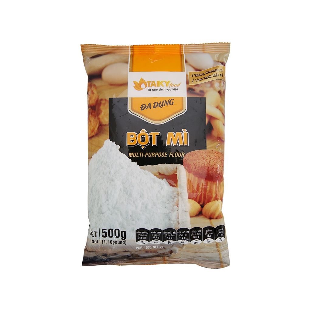Bột mì đa dụng Tài Ký 500g ⚡ LOẠI TỐT ⚡ bột mì đa dụng dùng để chế biến các loại bánh bánh ngọt